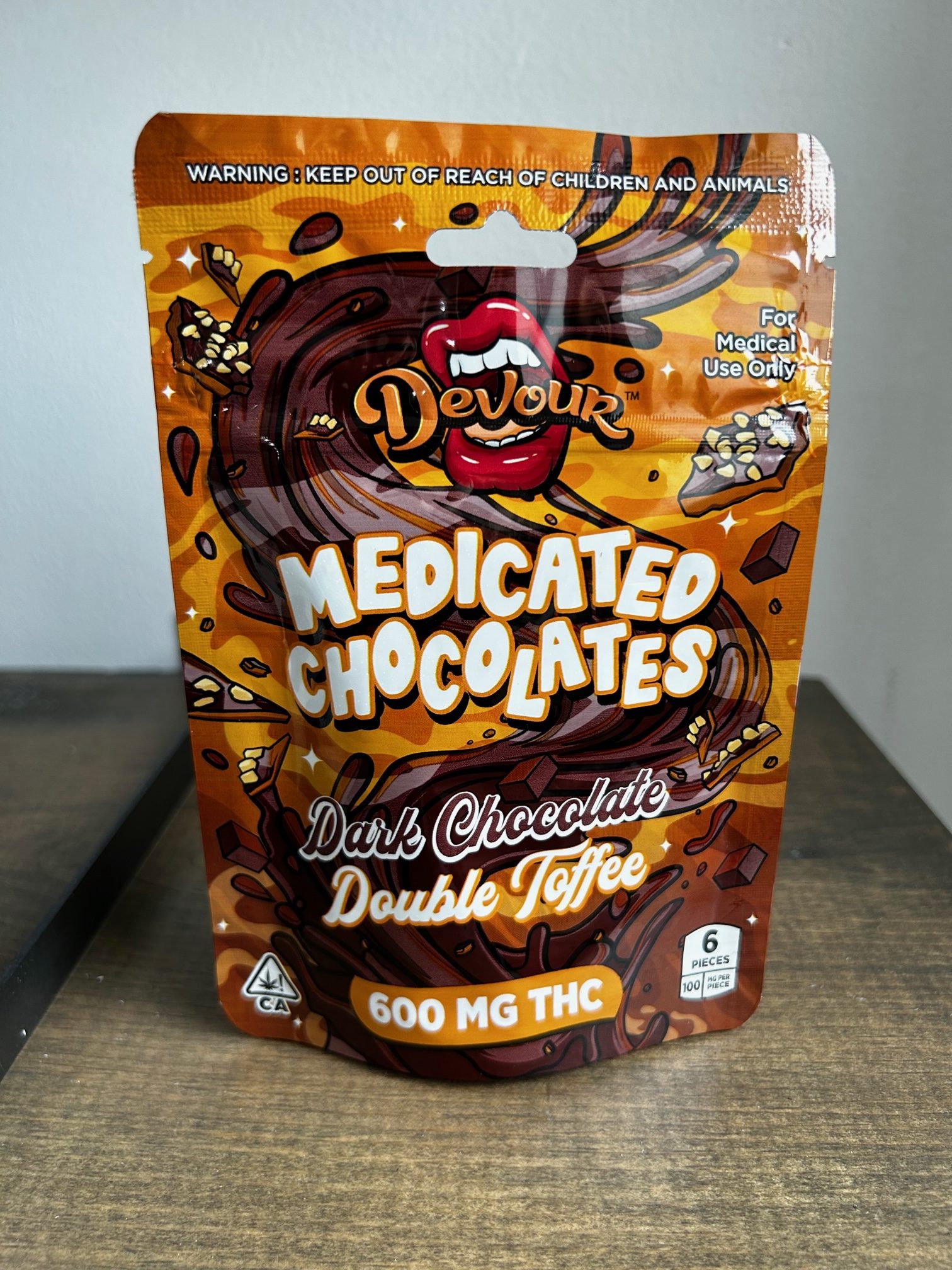 Devour Dark Chocolate Double Toffee Medicated Chocolates – HOTBOX