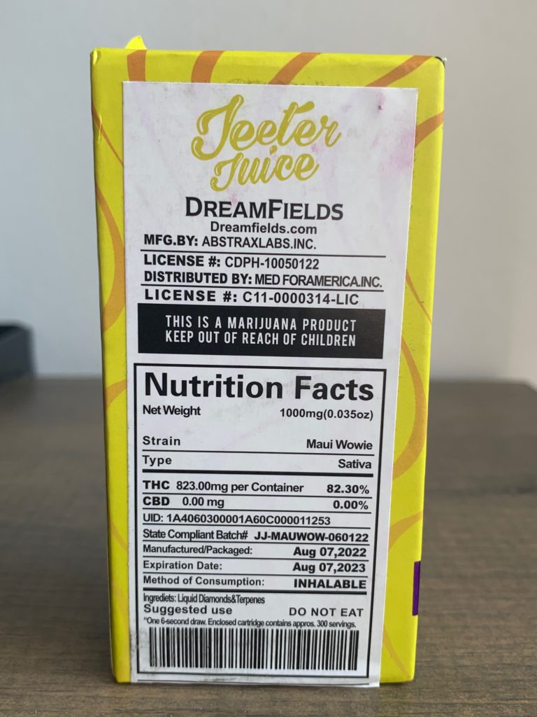 Jeeter Juice “Maui Wowie” Liquid Diamonds Cart (Sativa) HOTBOX