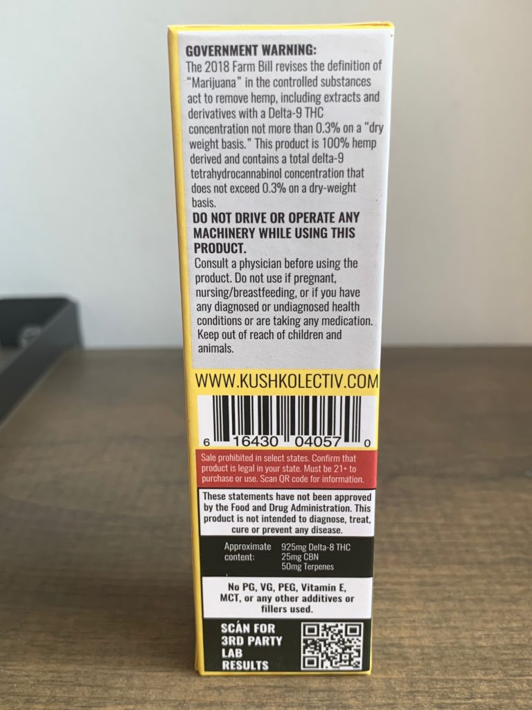 Kush Kolectiv (Limited Edition) London Pound Cake Delta 8 Disposable