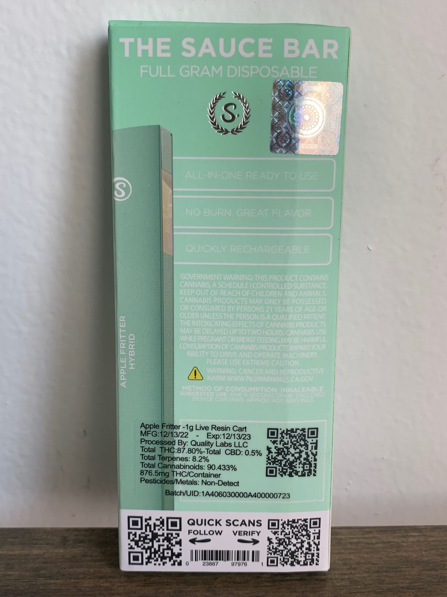 Saucei Apple Fritter Disposable Vape (Hybrid) HOTBOX