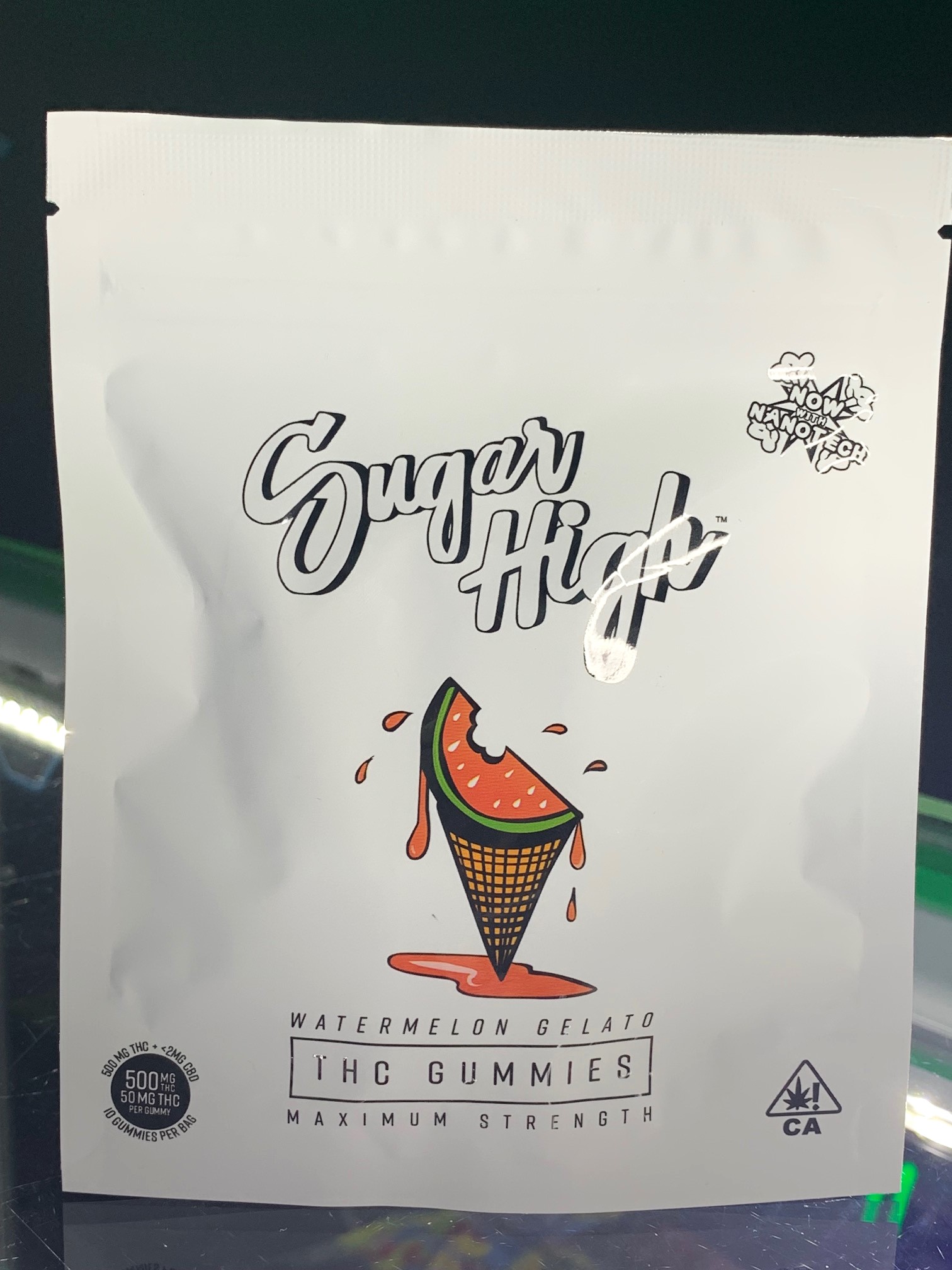 Sugar High Watermelon Gelato 500MG Gummies HOTBOX