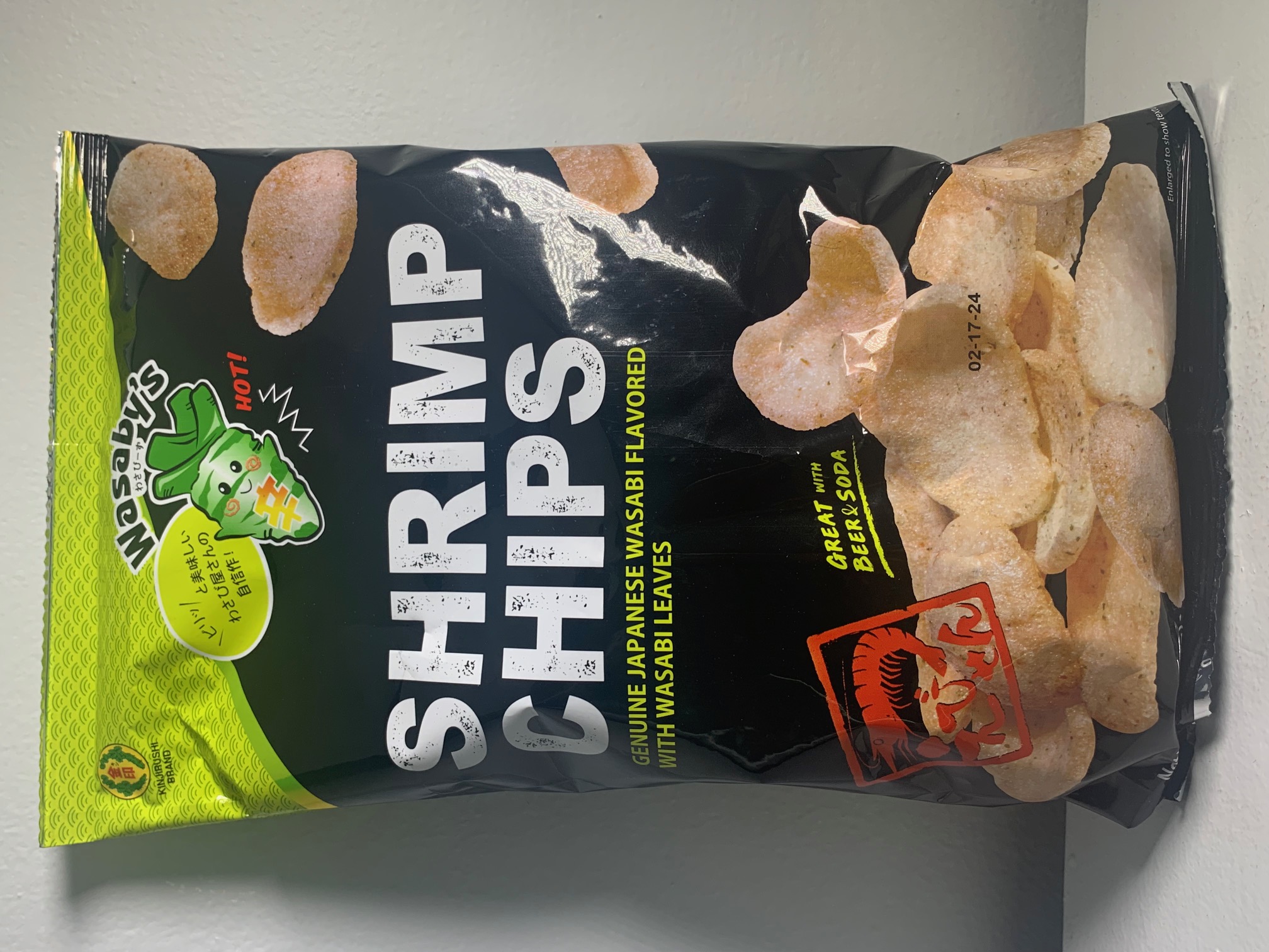 Kinjirushi Brand Shrimp Chips with Wasabi Flavor HOTBOX