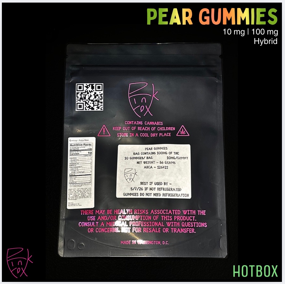 Pear Gummies (10 mg) by Pink Fox (Hybrid)