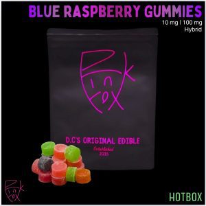 Blue Raspberry Gummies (10 mg) by Pink Fox (Hybrid)