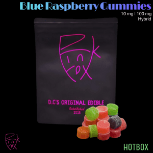 Blue Raspberry Gummies (10 mg) by Pink Fox (Hybrid)