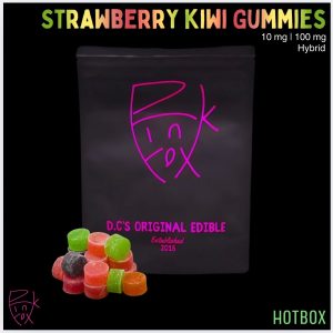 Straw-Kiwi Gummies (10 mg) by Pink Fox (Hybrid)