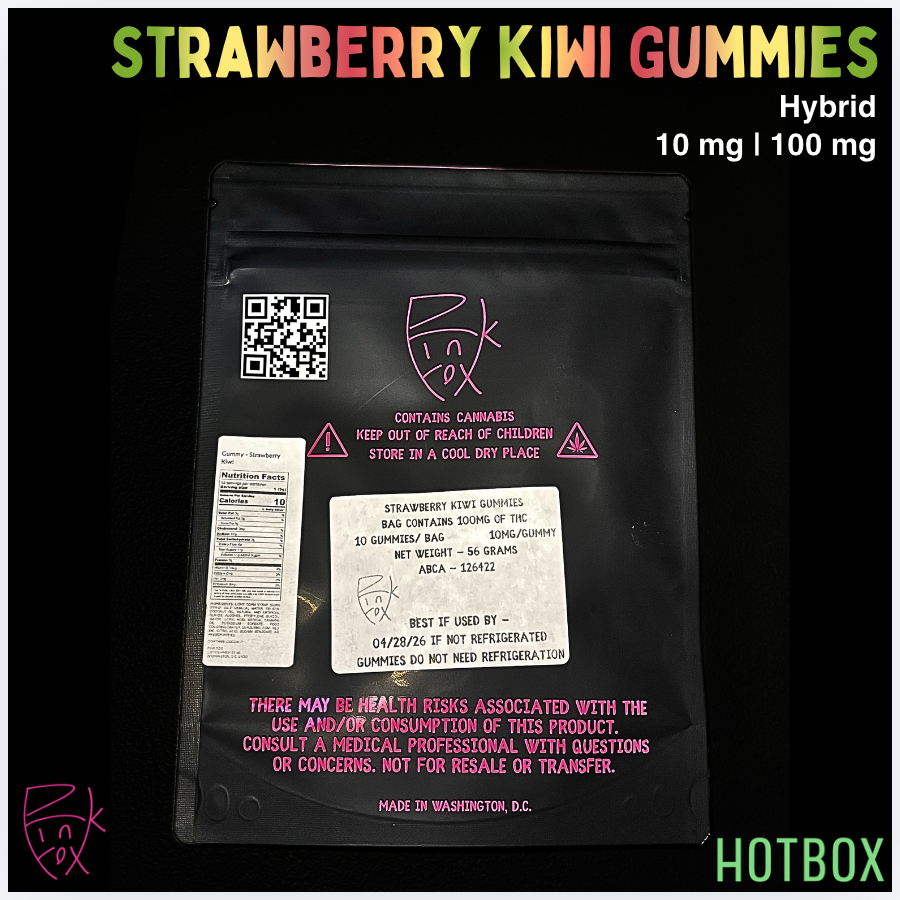 Straw-Kiwi Gummies (10 mg) by Pink Fox (Hybrid)