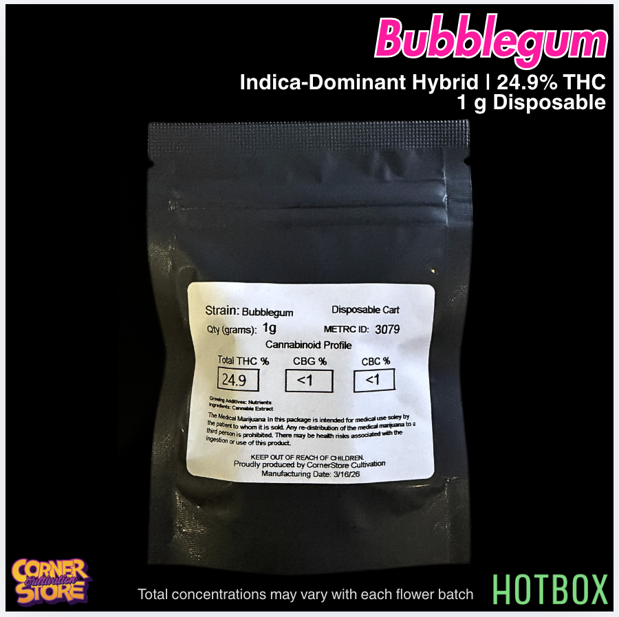 Bubblegum Vape (1g) by Cornerstore Cult (Indica-Hybrid)