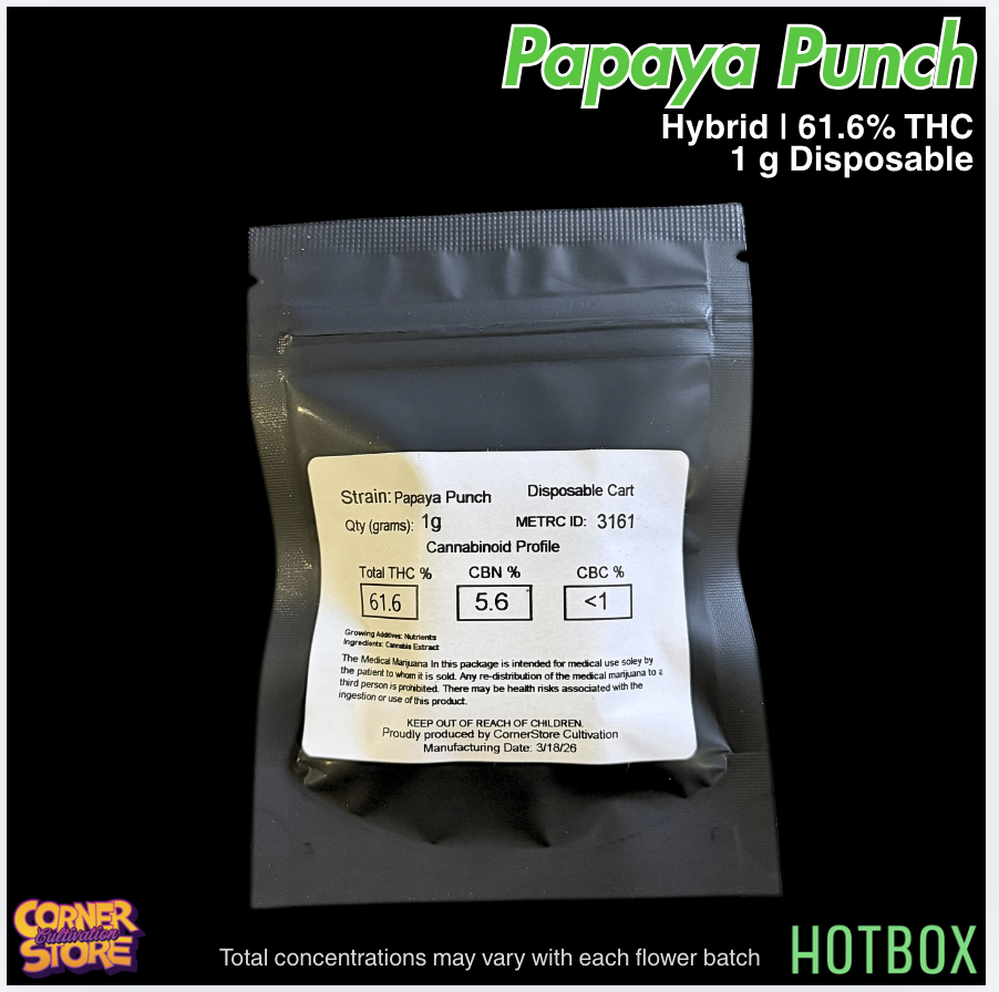 Papaya Punch Vape (1 g) by Cornerstore Cult (Hybrid)