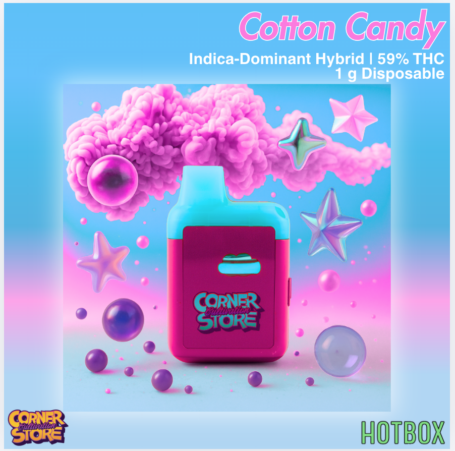 Cotton Candy Vape (1 g) by Cornerstore Cult (Indica-Hybrid)
