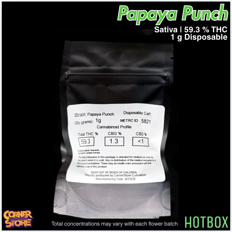 Papaya Punch Vape (1 g) by Cornerstore (Sativa)