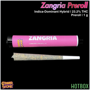 Zangria Preroll (1 g) by Cornerstore (Indica-Hybrid)